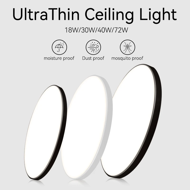 

Led Ceiling Lights Ultra Thin LED Ceiling Lamps Modern Panel Light 30W 50W 72W Living Room Bedroom Kitchen Surface Mount Fixture