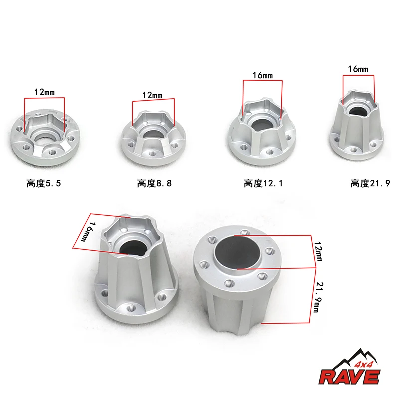 

LESU Rave 4X4 Metal Wheel Adapter Connection for D90 Scx10 1/10 DIY RC Crawler Car Model Blocks Toys for Boys Th17950