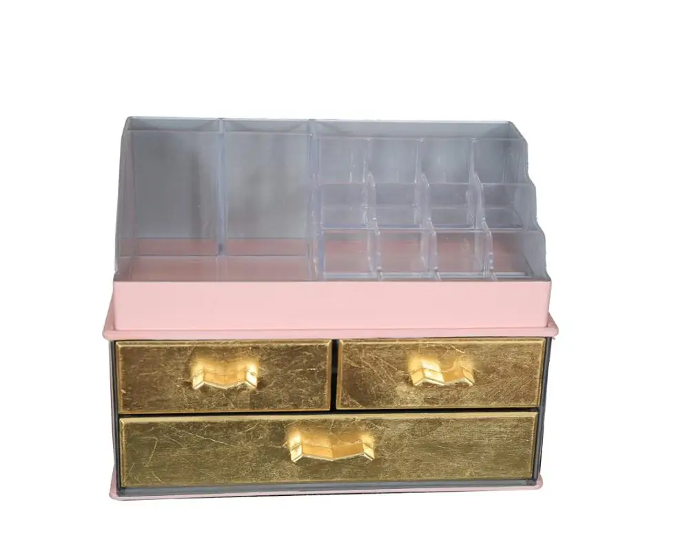 

Gold Leaf Drawer Makeup Box Organizer