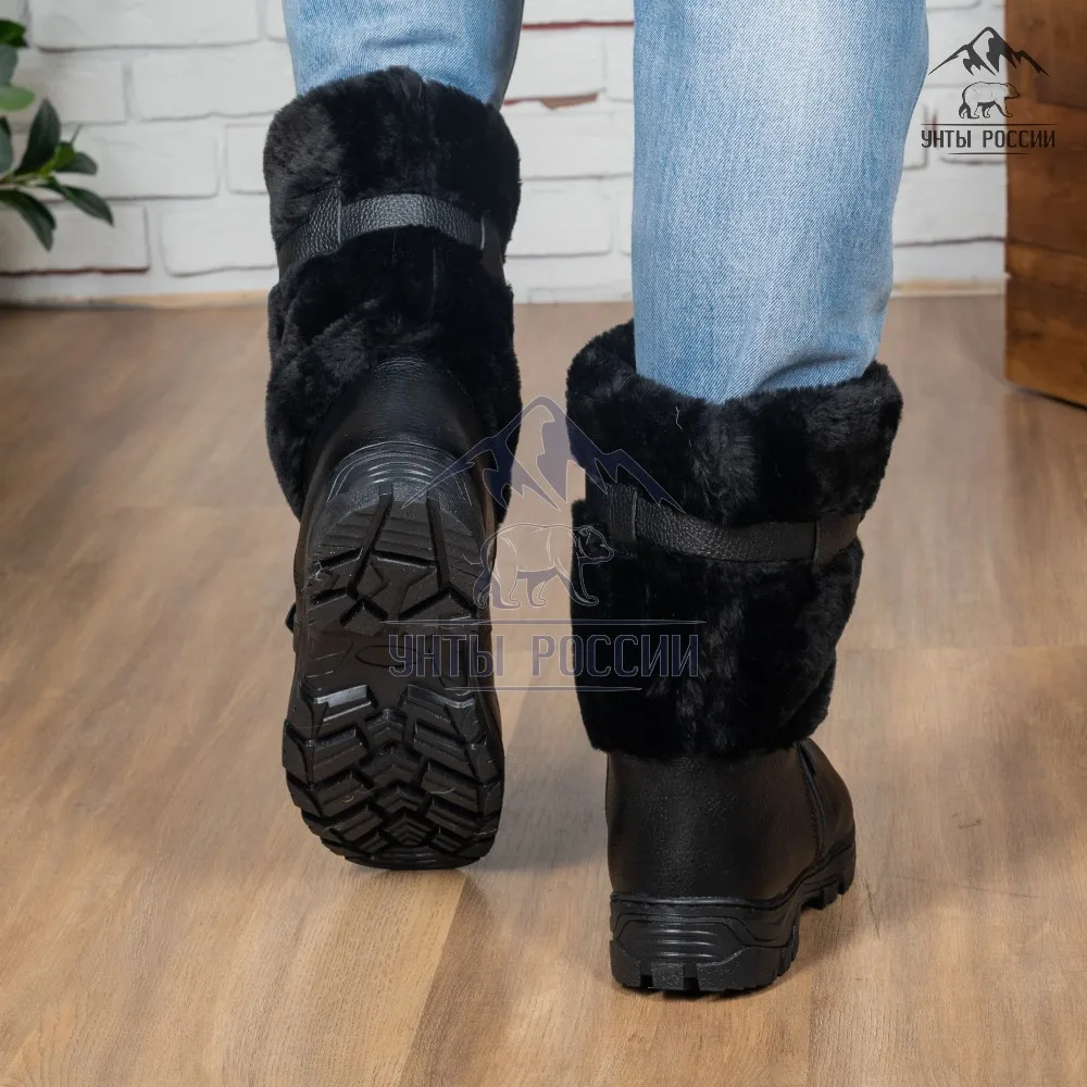 Унты мужские натуральные короткие войлочная и литая подошва зимние сапоги