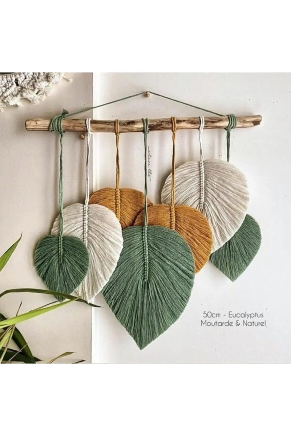 

Leaf Macrame Wall Hanging Bohemian Chic Mandala Tassel Tapestry Wall Decor Boho Home Decoration for Living Room Kitchen Bedroom