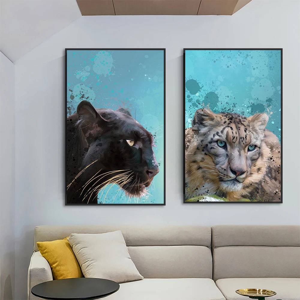 

Abstract Colorful Animals Poster Canvas Painting Wall Art Print Modern Pop Home Decor Picture Suitable For Living Room Bedroom