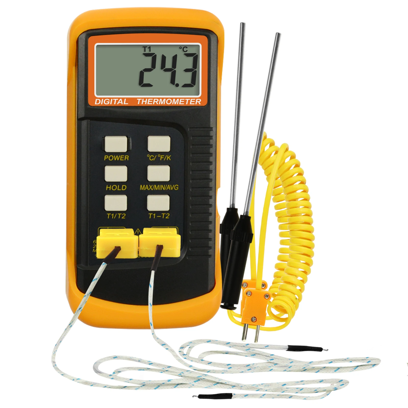 K Тип регулятор температуры с термопарным термометр w/ 4 зонды (проводной и