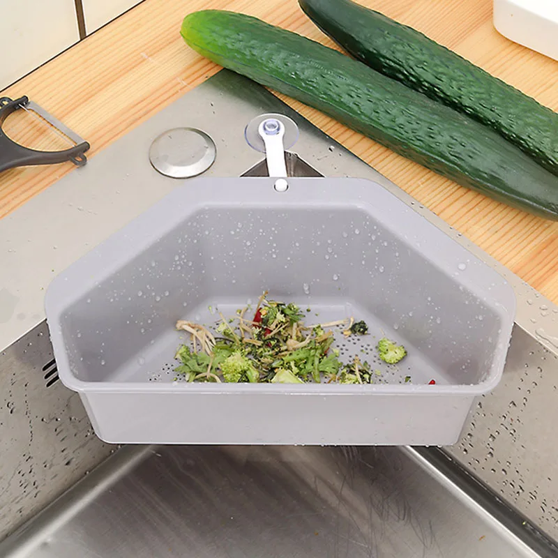 

Kitchen Sink Storage Drain Basket Household Suction Cup Type Sink Filter Rack Bowl Hanging Basket Home Organizer