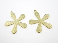 12pcs brass earring charm brass findings 24x22x1mm hammered brass flower pendant r1472