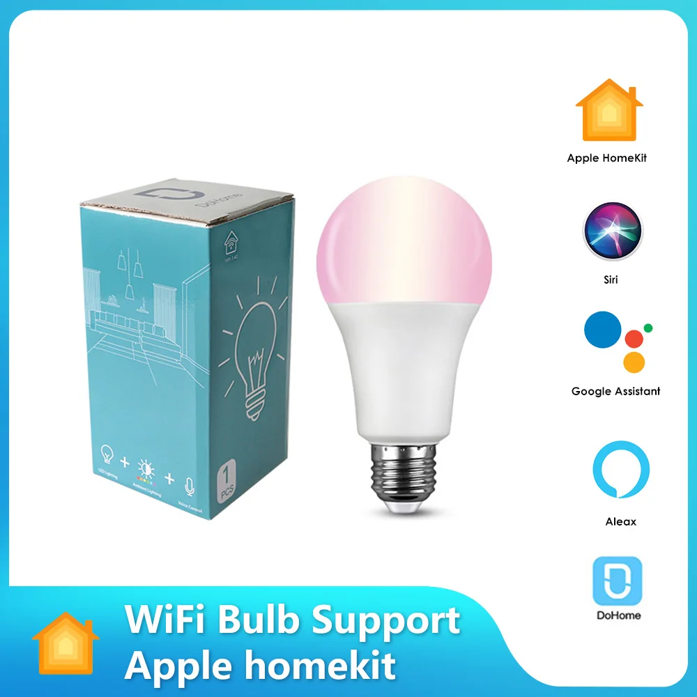 

NEW Smart Bulb E27 9W Wifi Led Light Bulb RGB+cold And Warm Light Dimming Bulb Work With Alexa Echo Google Homekit Siri Dohome