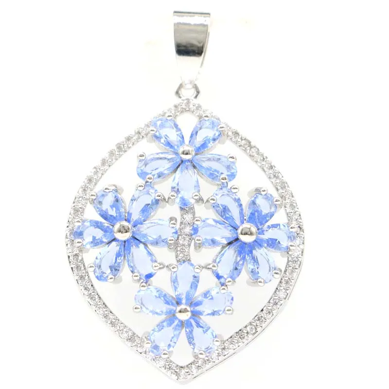 41x26 мм европейский дизайн в форме цветов создан фиолетовый танзанит белый яркий