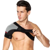 adjustable breathable gym sports care single shoulder support back brace guard strap wrap belt band pads black bandage menwomen