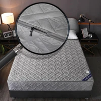 thicken bed cover 6 sides all inclusive mattress cover zipper closure fitted bed sheet quilted bedspread pad mat for bedroom