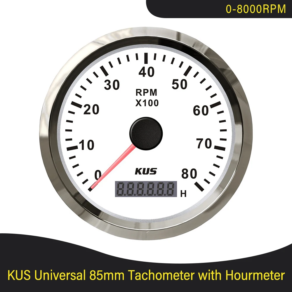 Тахометр KUS 3K 4K 6K 8K, Индуктивный измеритель оборотов в минуту, с ЖК-дисплеем, для автомобилей, лодок, мотоциклов