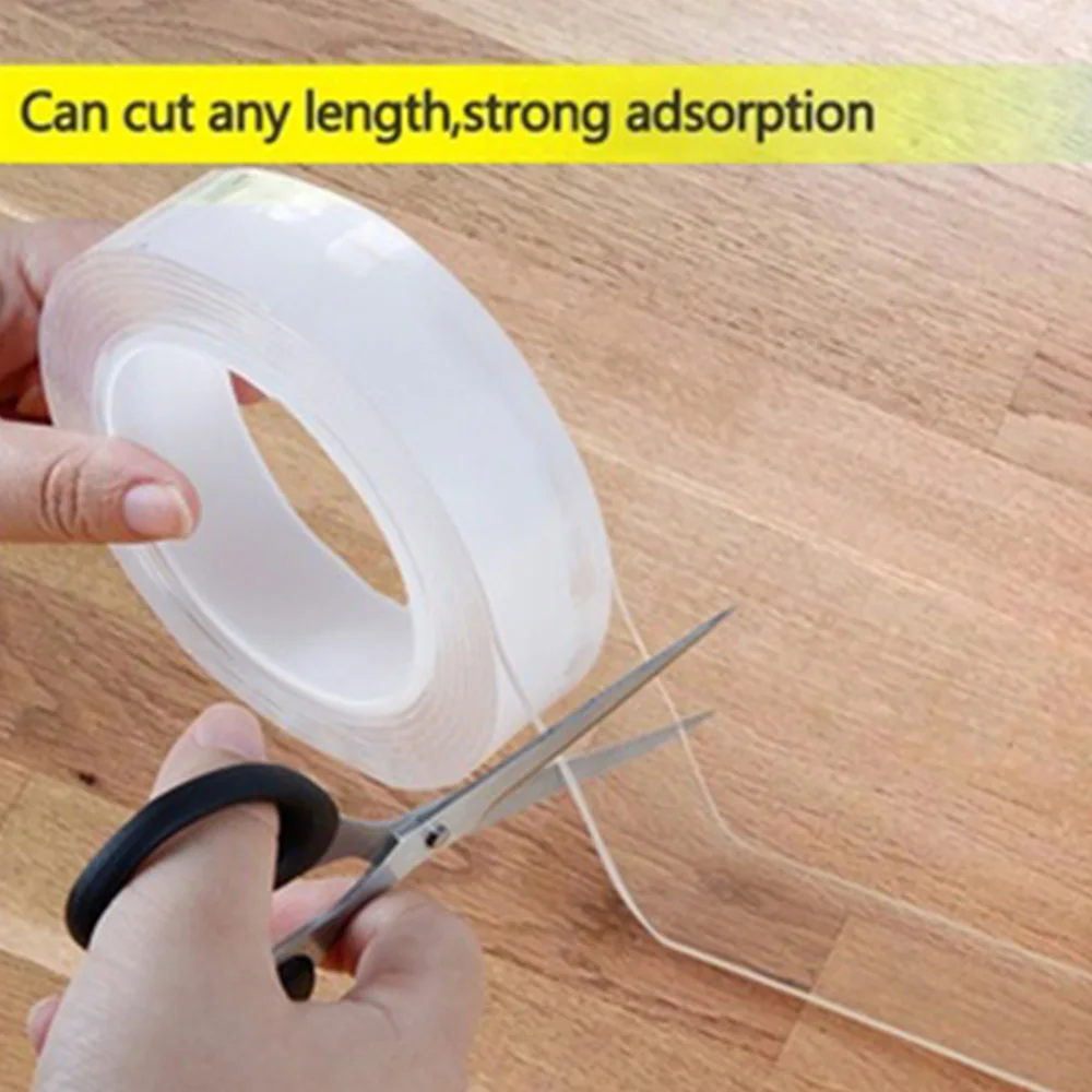 

1/3/5M Nano Tape Transparent Shear Seamless Tape Sturdy Nano Invisible Adhesive Kitchen Utensils Reusable Nano Adhesive Tape Key