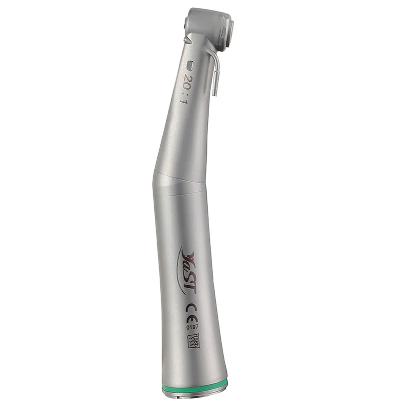 

YAST Dental Fiber Optic 20:1 Stainless Reduction Contra angle Push button handpiece（ratioCompatible with all E-type motors）