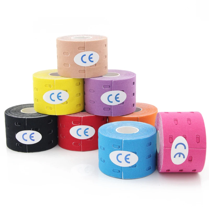 

1 Rolls Perforated Breathable Muscles Kinesio Tape Athlete Care Elastic Sports Joelheira Bandage Physio Therapeutic Tape 5cm*5m
