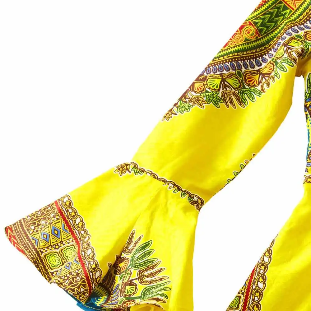 

African Dresses for Women 2021 Dashiki dress Long Sleeves Dress Wax Print African Traditional wedding Party Dress