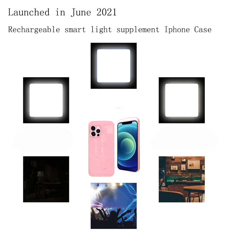 phone front camera flash fill light case for apple iphone 11 12 pro max led shot fashion 7 8 plus xr xs max ring light 2021 new free global shipping