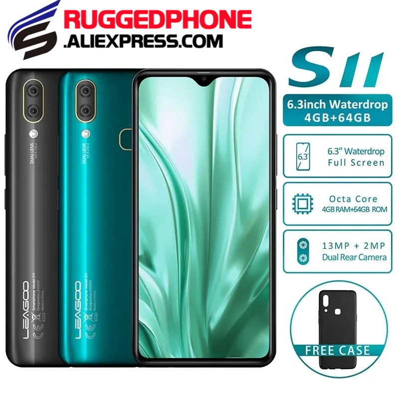 LEAGOO S11 4 Гб ОЗУ 64 ПЗУ Восьмиядерный Android 9 0 4G мобильный телефон 6 3 &quotКапля воды