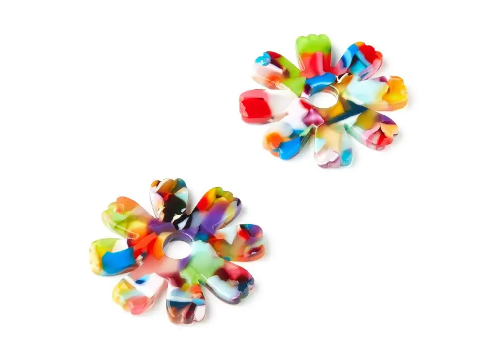 

Acetate Flower Charms - Snowflake Earrings and Pendant - Earring Findings - 2pcs/Lot - 34.73x33.57x2.57mm - AC1331