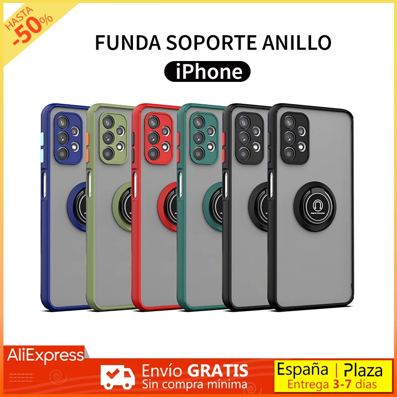 Shockproof case with magnetic ring holder compatible with iPhone 7G / 8G Plus X / XS XR Xs Max 11 Pro Max 12 Mini 13 Pro Max