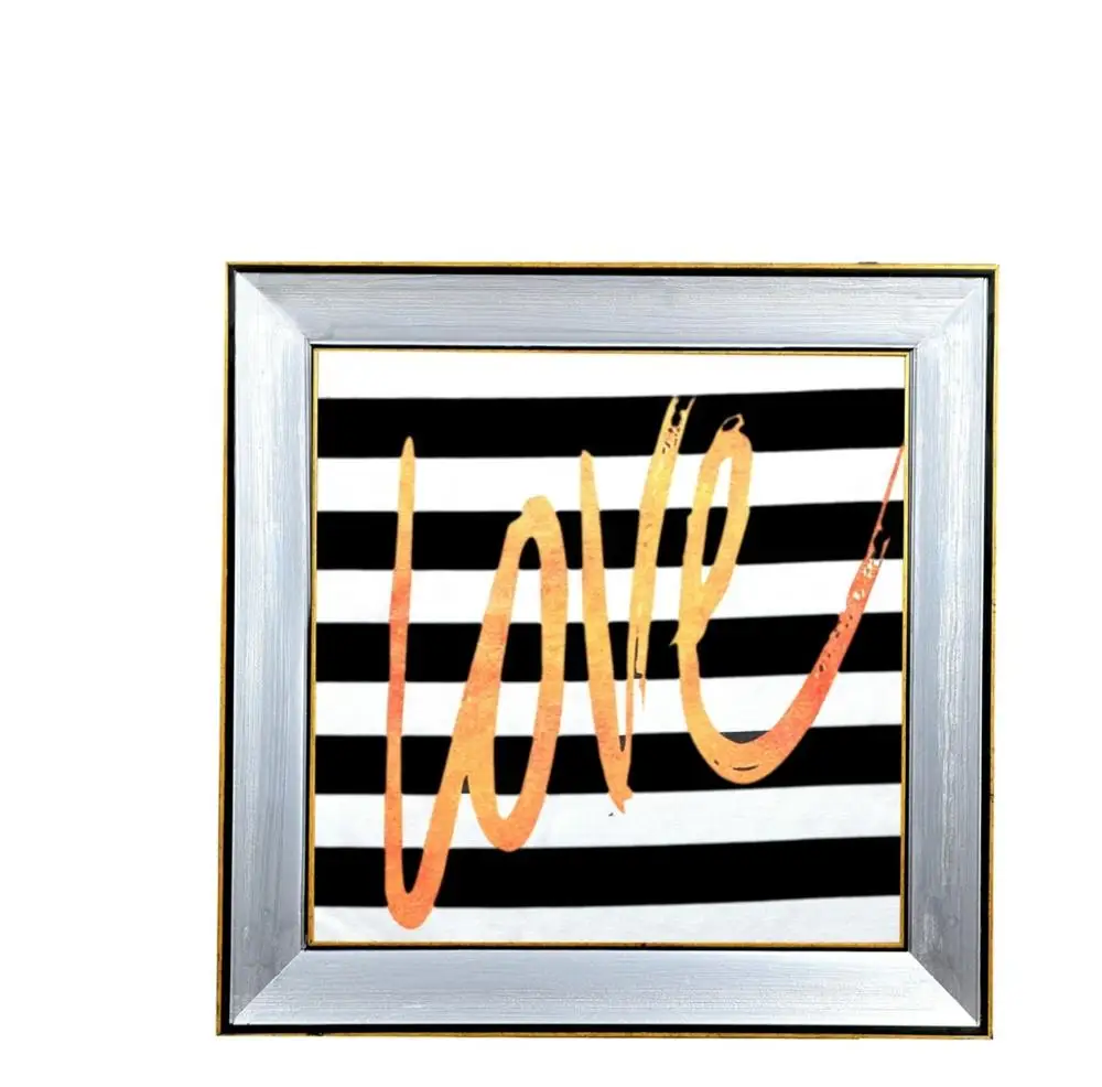 

Canvas Painting Silver Painted Love Black White 51 * 51 cm