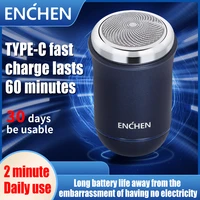 enchen electric razor for travel 30 days type c charge waterproof wet dry dual use beard trimmer clipper mini mens shaver