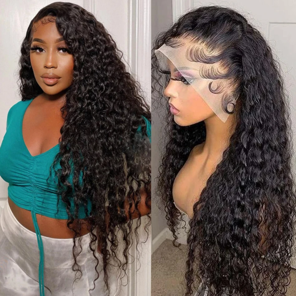 Дешевый 30-дюймовый парик с фронтальной волной из натуральных вьющихся