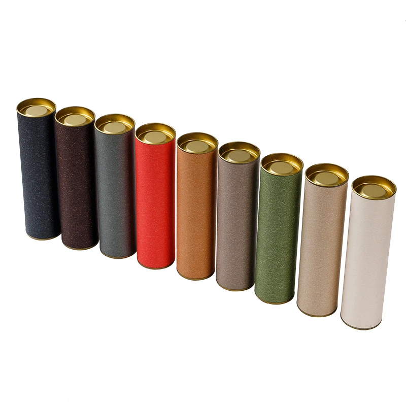 

Recyclable Cardboard Tube Composite Round Custom Printed Food Grade Nuts Packaging Kraft Paper Tea Can With Tinplate Lid