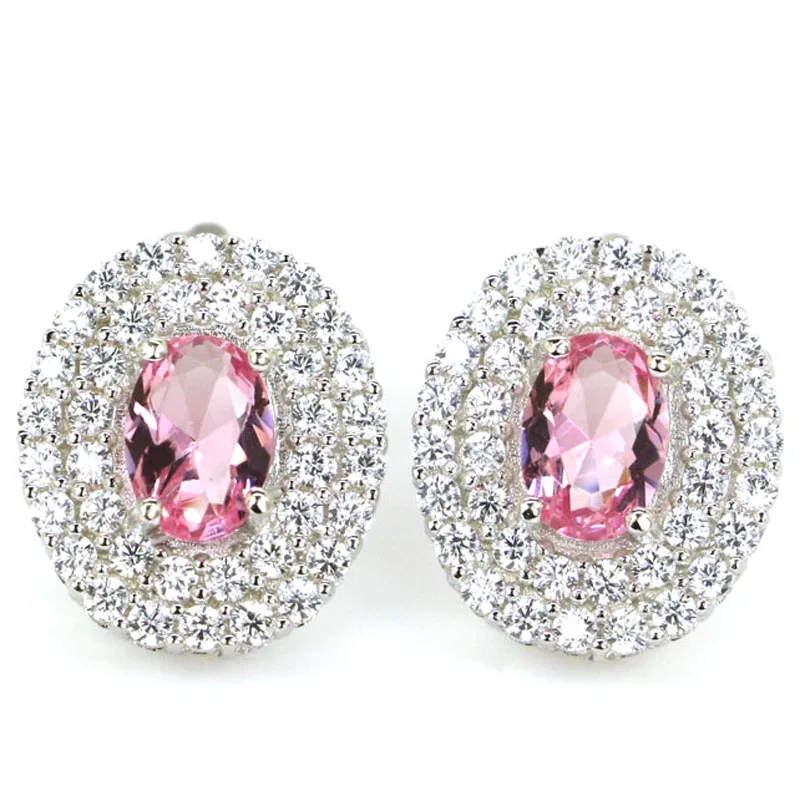 Роскошные серьги-гвоздики Jazaz 3 г розовый морганит Лондонский голубой топаз