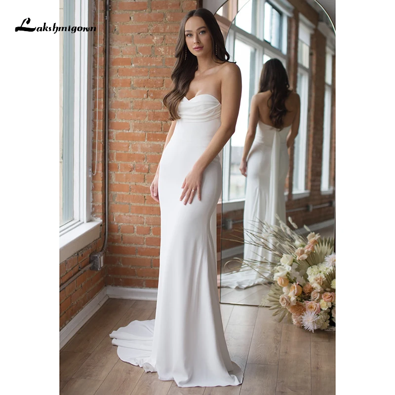 

Женское свадебное платье-русалка, атласное платье до пола без рукавов, с бантом на молнии, с вырезом сердечком, лето 2022