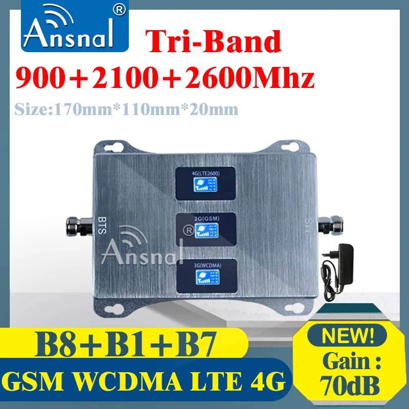 Трехдиапазонный усилитель сотовой связи GSM WCDMA LTE 4G 1 шт. 900 2100 2600 МГц ретранслятор