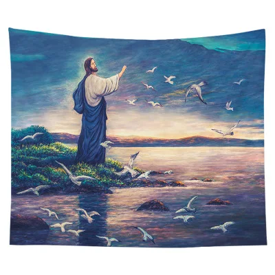 

Jesus cross tapestry christian tapestry catholic art jesus wall art gift for christian religious fabric living room decoration