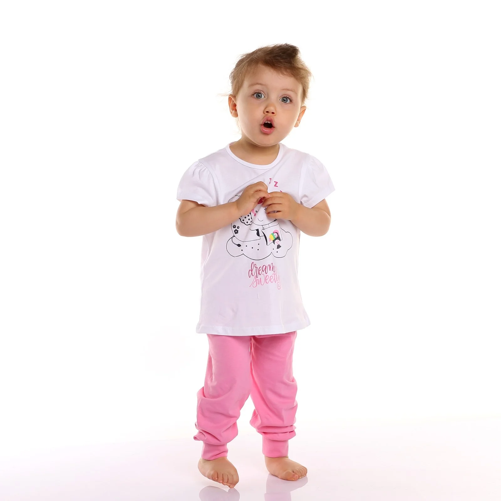 Ebebek Fisher Price/Летний пижамный комплект со слоном для маленьких девочек| |