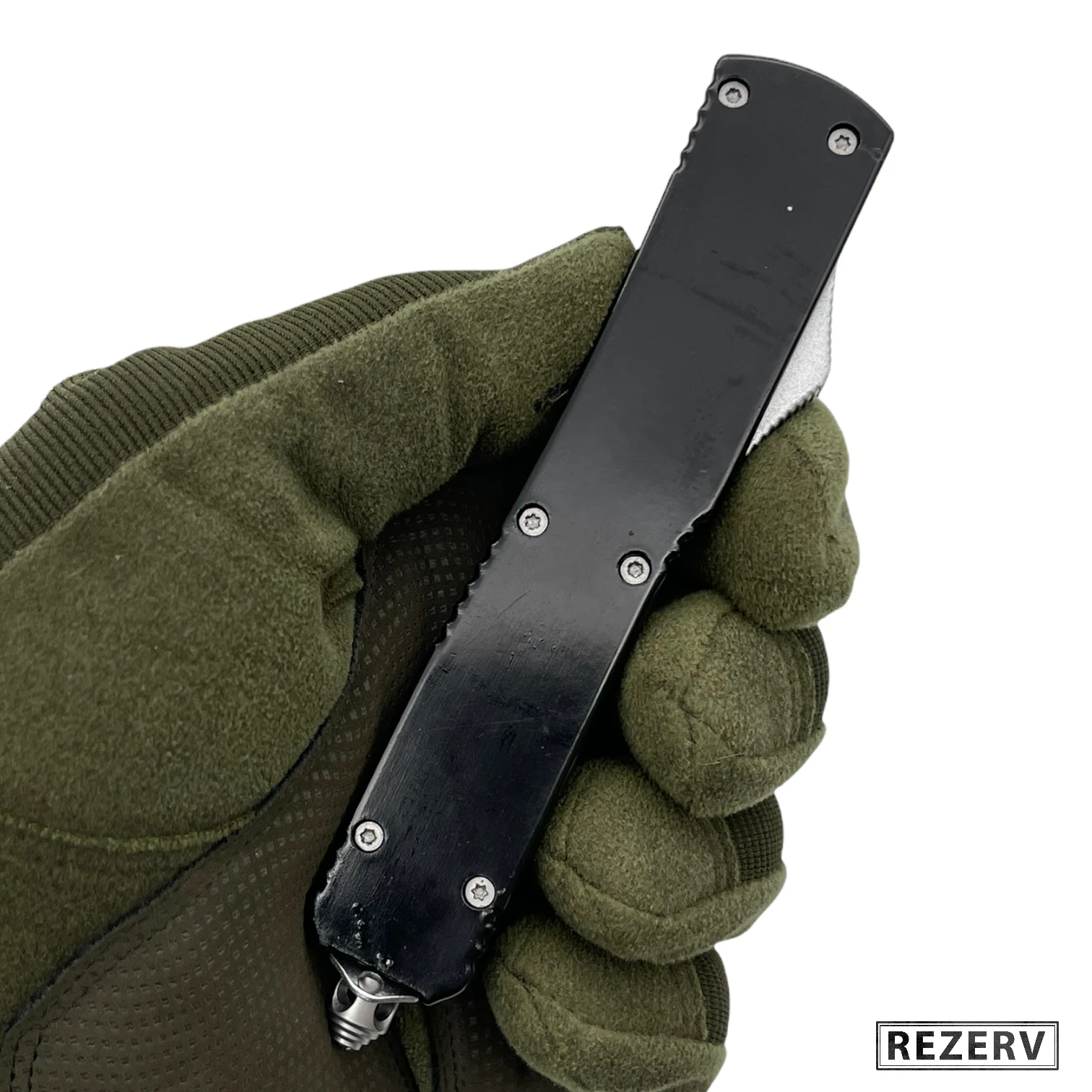 Нож фронтальный кнопочный &quotМамба-3&quot автоматический складной сталь 420