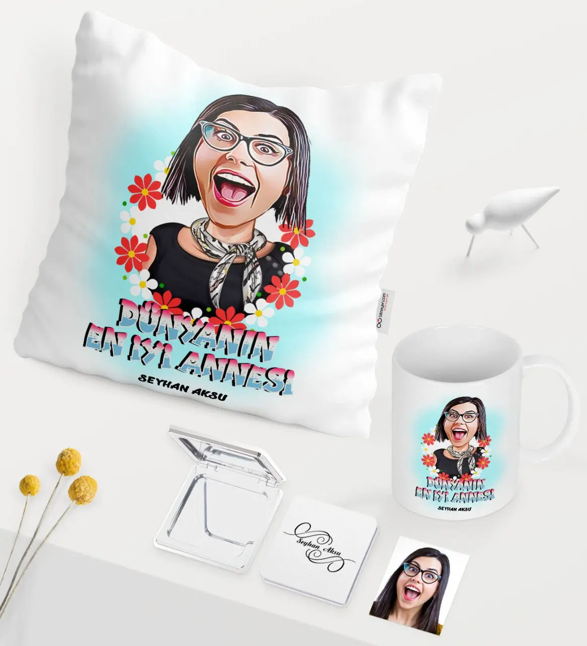 Персонализированный мир лучшая мать карикатура белая кружка зеркало подушка