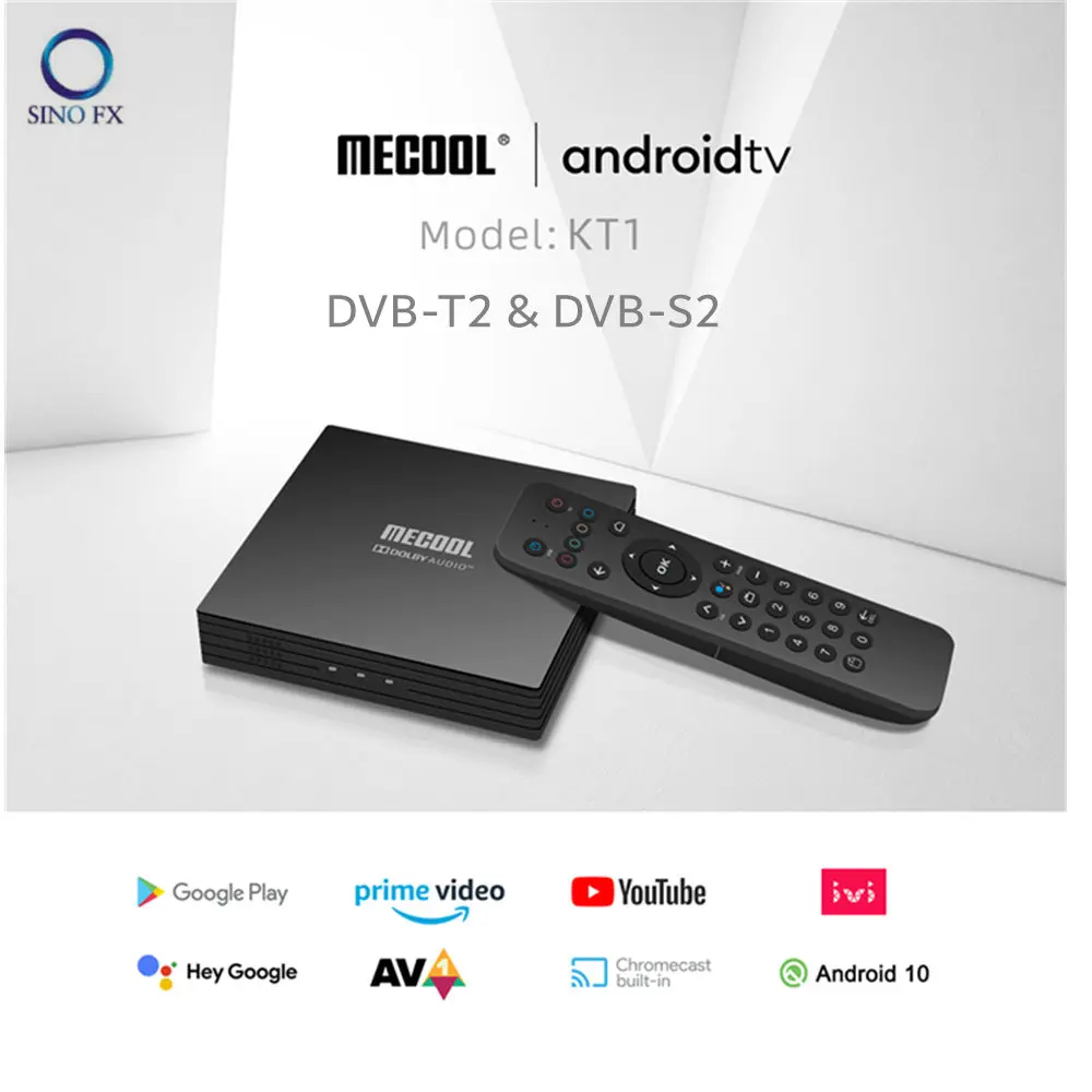

Mecool KT1 Android 10,0 ATV + DVB-T2 DVB-S2 комбо набор топ коробка Amlogic S905X4-B четырехъядерный 2G/16G 2,4G/5G WiFi Smart Media Player