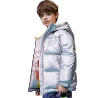 visaccy kids down jacket children winter thicken outwear boys girls hitting color warm coat parka with hoodie