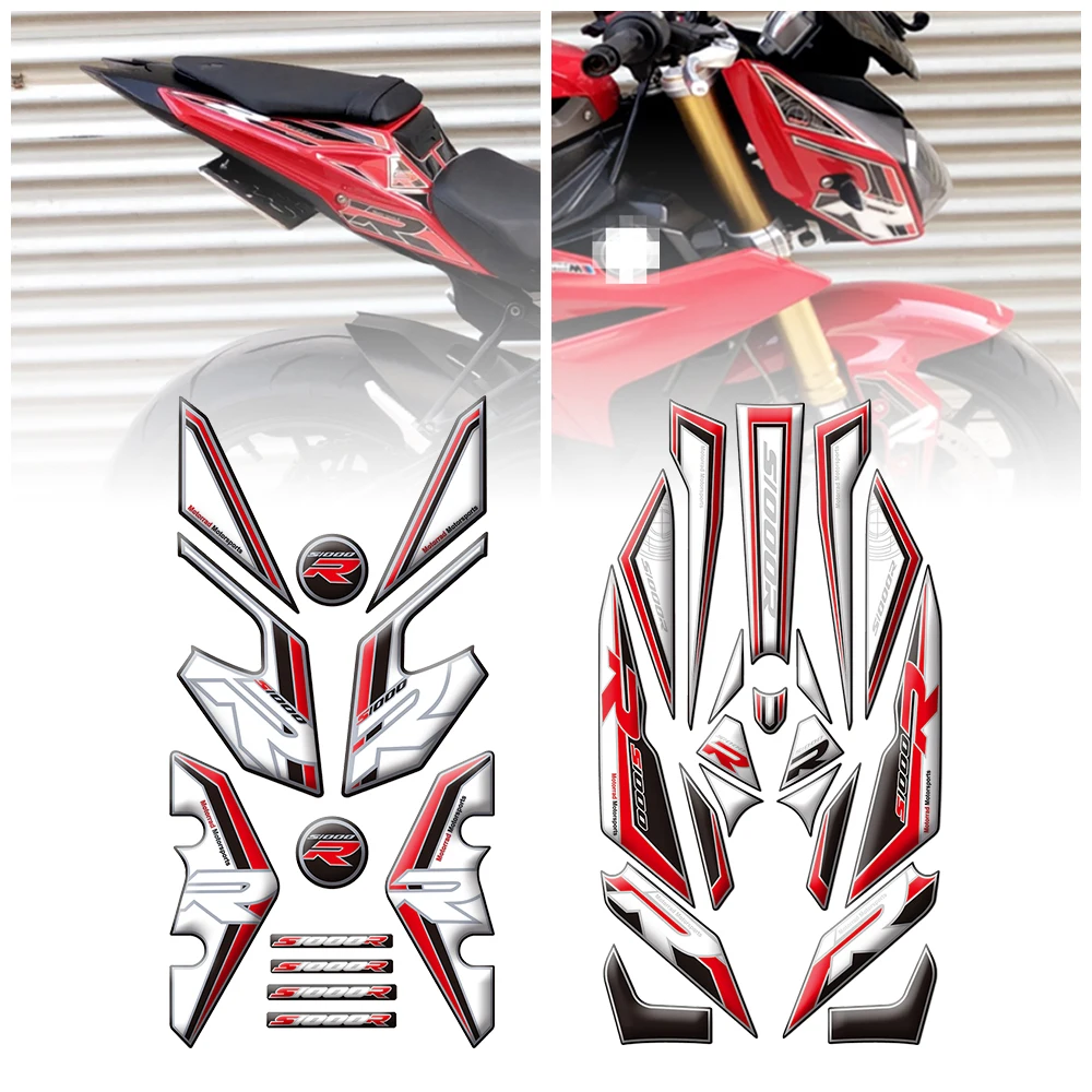 New Motorcycle 3D Gel Rear Fairing fuel tank moto protection sticker decals kit For BMW S1000R S 1000 R 2014 2015 2016 2017 2018