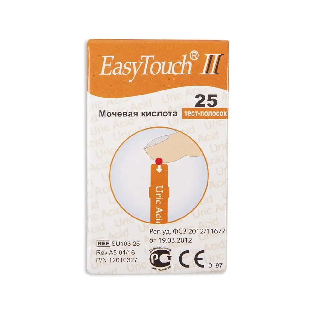 Тест полоски на мочевую кислоту ИзиТач (25 шт.)|Уровень глюзы в крови| |