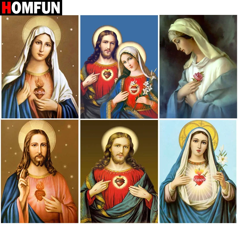 

Алмазная 5d картина HOMFUN «религиозные цветы», вышивка крестиком, квадратная, круглая, ручная работа, стразы