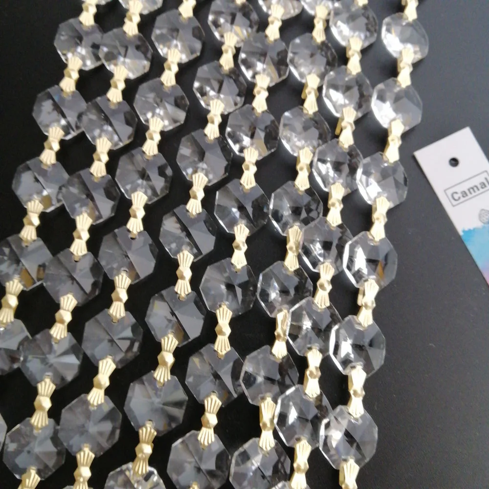 Прозрачная (Золотая Бабочка) гирлянда из кристаллов 100 см/фута 14 мм|Люстра