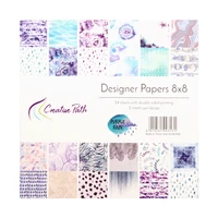 the creative path 8 inch scrapbooking designer paper 24 sheets craft pattern pack background for decoration acid free 200x200mm