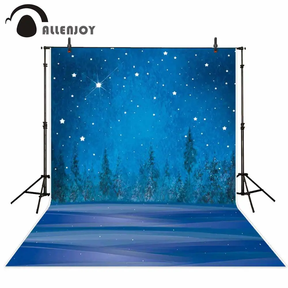 Allenjoy Рождественский Фотофон новогодний зимний Звездный ночной сосновый лес