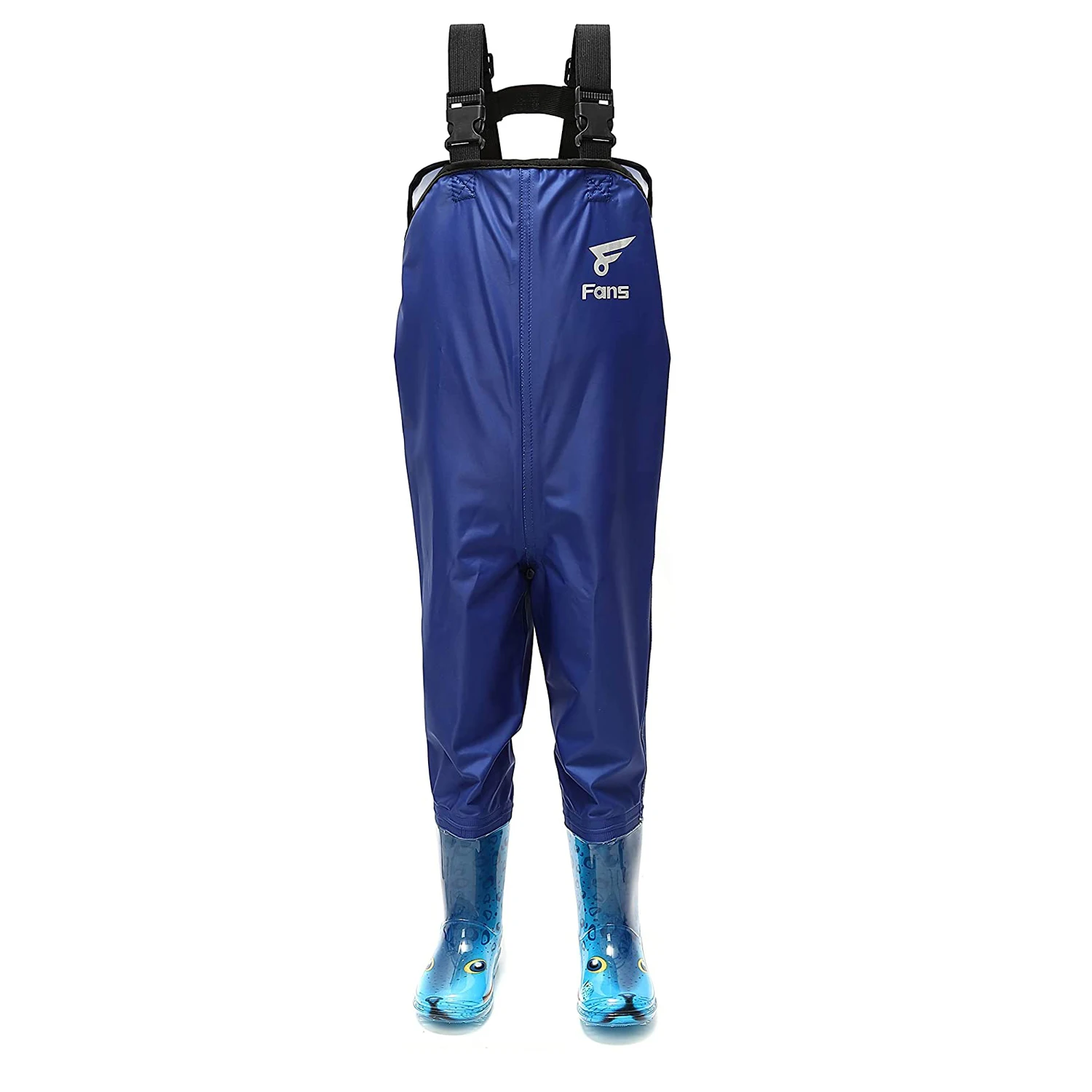 

8 Fans Kid's Chest Waders ,Waterproof Bootfoot Lightweight Hip Waders,2-ply Nylon PVC Fishing Hunting kayaking Children's Waders