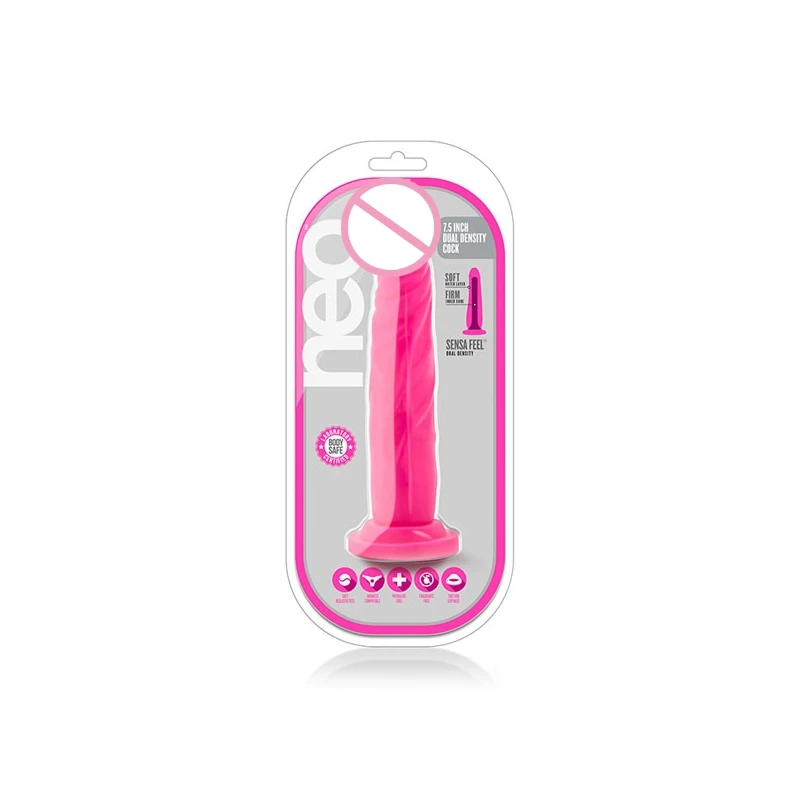 Фаллоимитатор массажер Neo 7.5inch Dual Density Cock Neon Pink|Фаллоимитаторы и страпоны| |