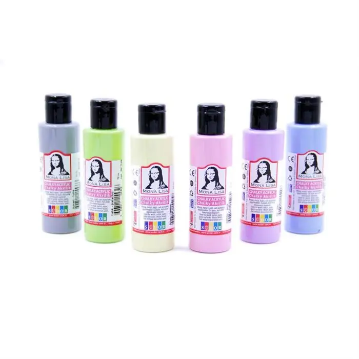 

Sdor Monalisa Acrylic Paint 6x70 ml Bottles Pastel colors (SD1006P) -Canvas stone wood and many surface.