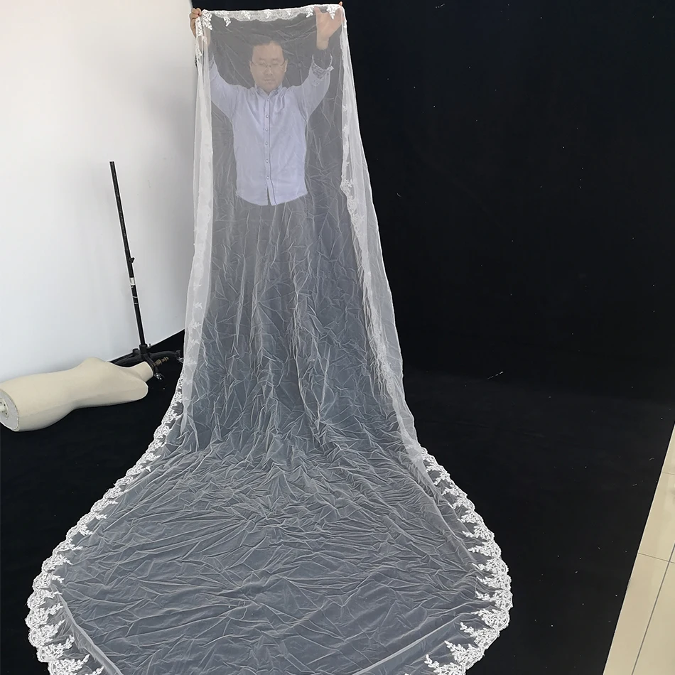 Дешевые реальные фотографии 3 5 м белая/слоновая кость свадебная вуаль