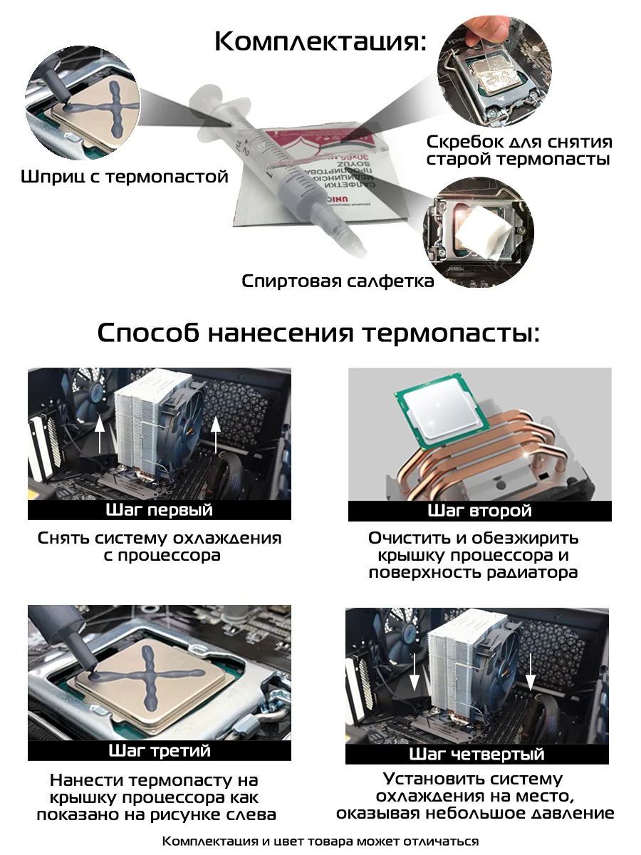 Термопаста кремнийорганическая !STEEL КПТ-8 для процессора 3 грамма |