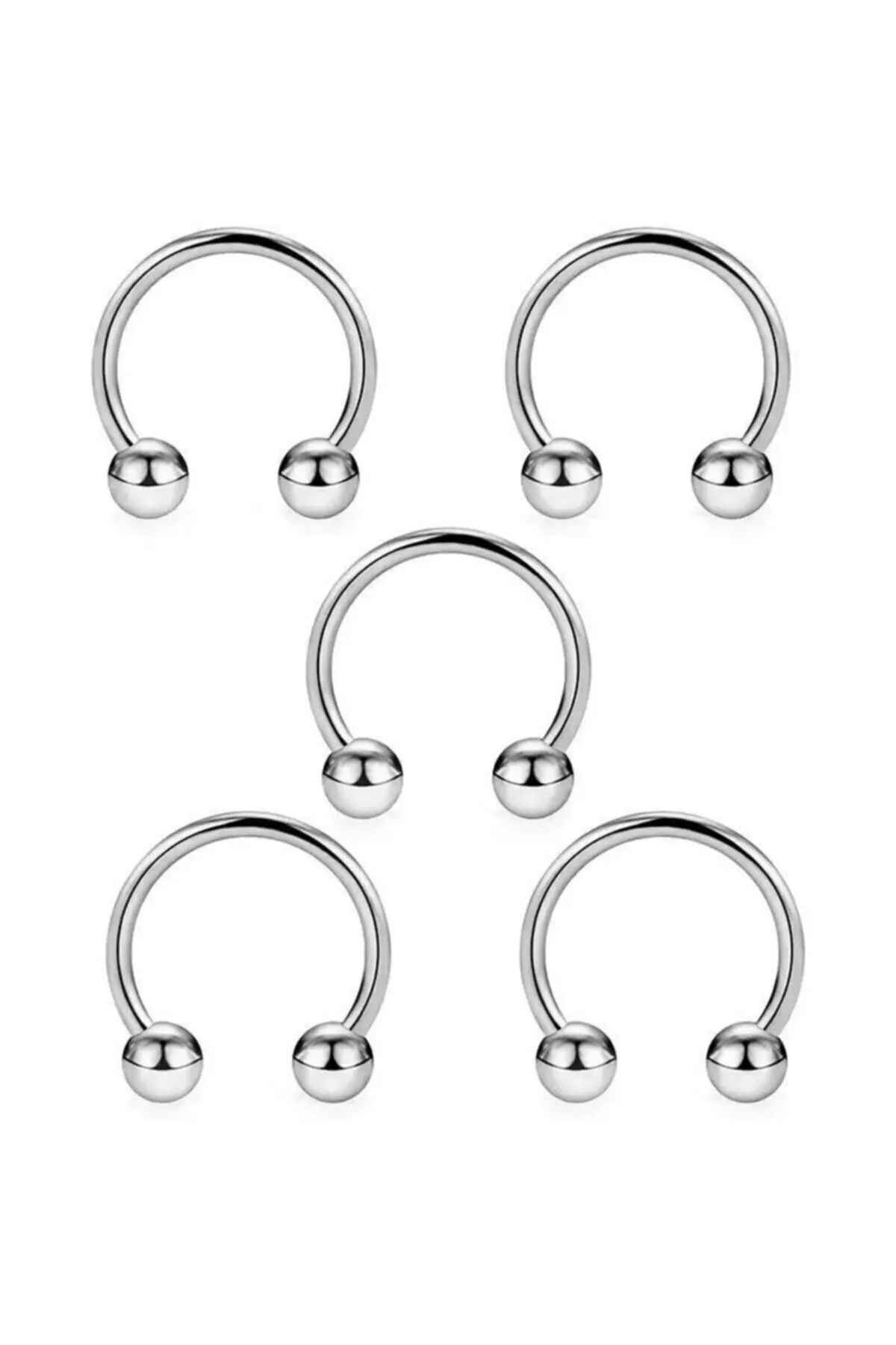 

Surgical Steel Silver Color 5li Set Septum Piercing 5Lİ SET PİERCİNG