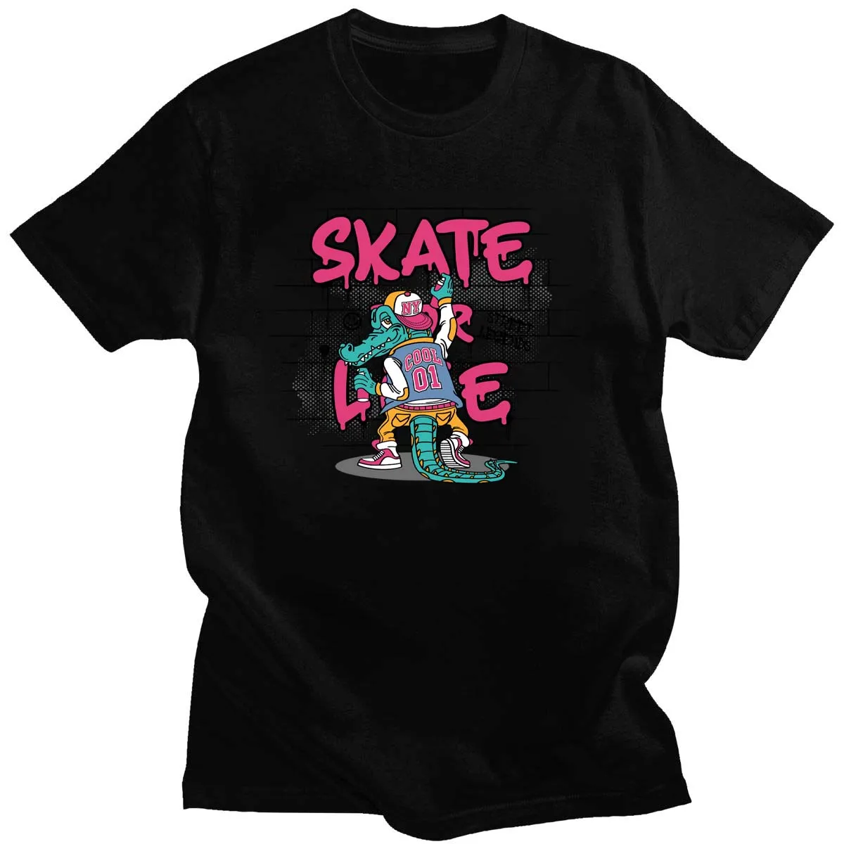 

Cotton Hip Hop Summer Print Short Sleeve Daily Simple Fashion T-Shirt Cotton Round Neck Women/Men Cool Tee Top