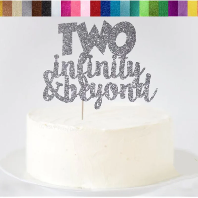 Custom Twond Cake Topper Personalised Second Birthday glitter Space 2nd Decorations Party | Дом и сад