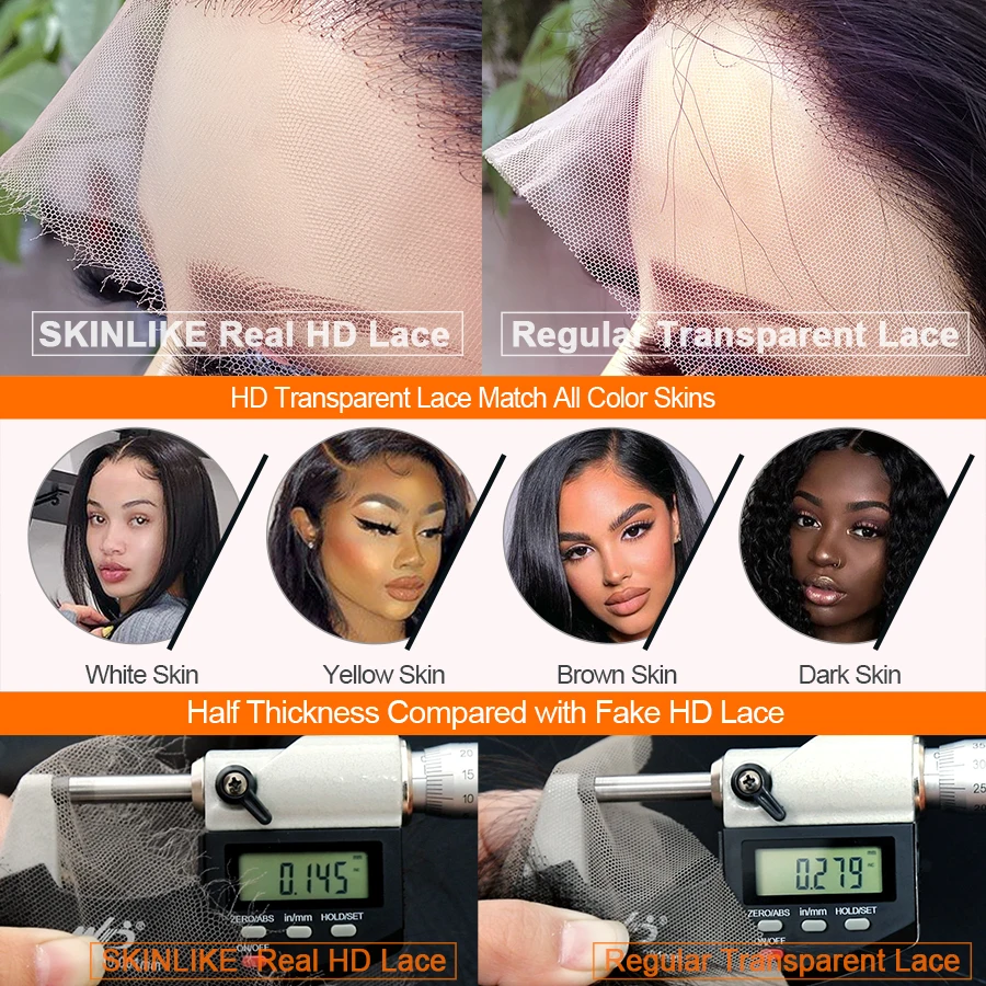 13*6 HD Lace Frontal Wigs Body Wave Natural Color Transparent PrePlucked Fake Scalp Cap Brazilian Remy Human Hair | Шиньоны и парики